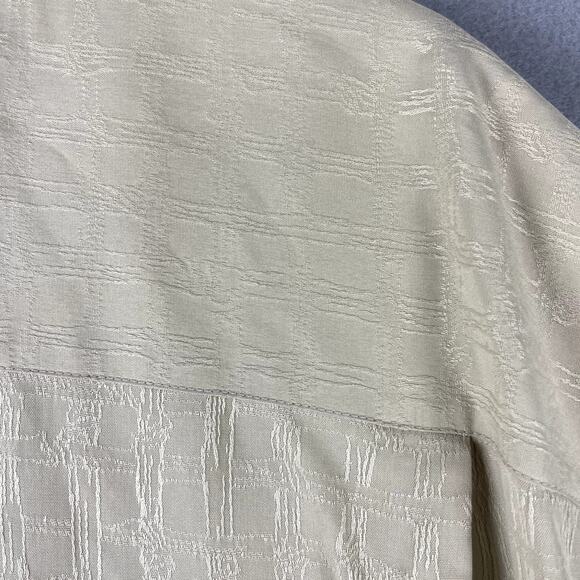 Tommy Bahama Silk Camp Shirt Mens XL Beige Short Sleeve Textured Hawaiian Relax - Picture 13 of 15